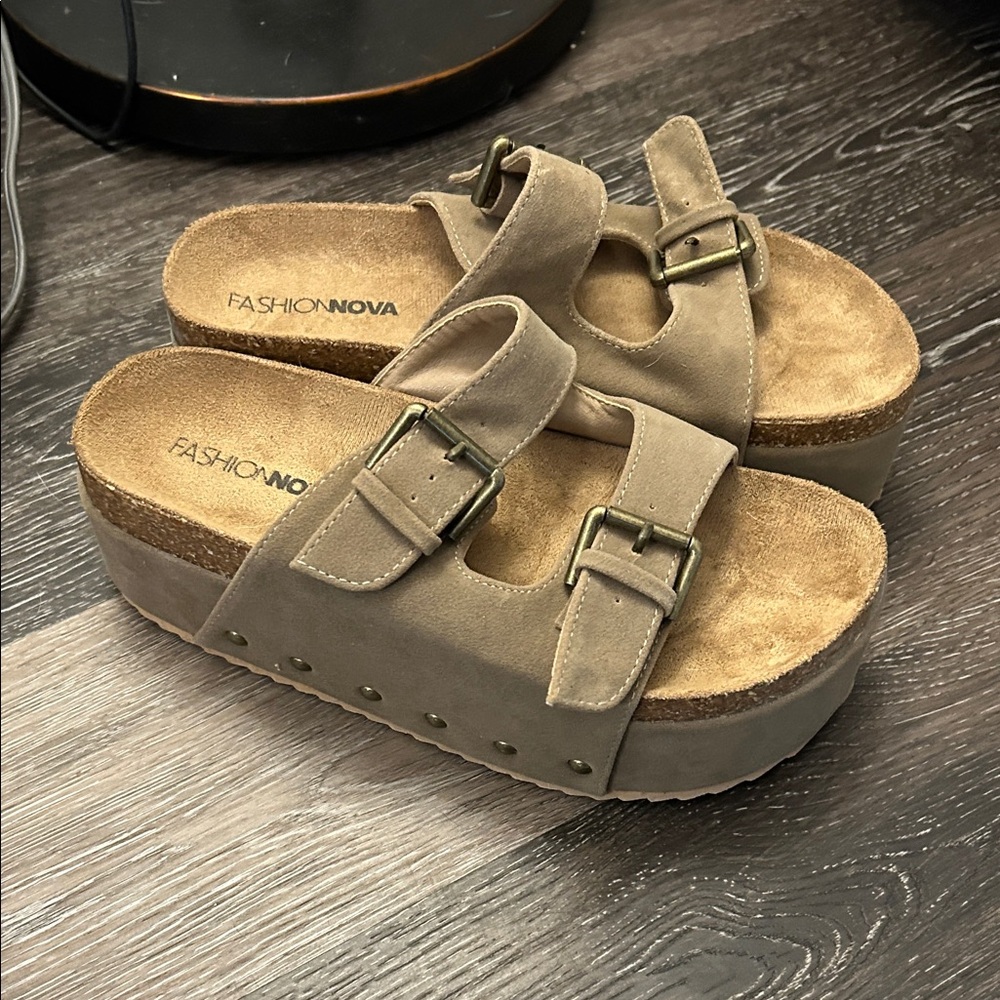 Fashion Nova Brown Platform Sandals
